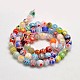 Faceted Millefiori Glass Round Beads Strands LK-P005-03-2