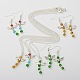 Alloy Dragonfly Jewelry Sets: Earrings & Necklaces SJEW-JS00714-1