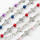 Perlas de cristal redondas hechas a mano cadenas para hacer collares pulseras AJEW-JB00075-1