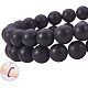 PandaHall Elite Grade A Frosted Natural Black Agate Bead Strands For Jewelry Making G-PH0028-8mm-06-4