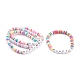 Bracelets extensibles en perles heishi en pâte polymère arc-en-ciel pour la Saint-Valentin BJEW-JB05942-1