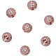 Rack Plating Brass Cubic Zirconia Beads, Long-Lasting Plated, Round, Clear, Rose Gold, 8x7mm, Hole: 2mm, 10pcs/box