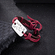 Unisex pulseras de cordón de cuero de moda BJEW-BB15581-C-2