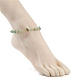 Bracelet de cheville en perles de pierres précieuses avec 304 chaînes en acier inoxydable pour femme AJEW-AN00497-3