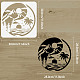 Fingerinspire yin yang sole e luna natura stencil 11.8x11.8 pollice riutilizzabile alba e tramonto disegno stencil montagne mare modello di pittura tema natura stencil per dipingere su mobili da parete in legno DIY-WH0391-0075-2