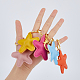 DICOSMETIC DIY Keychain Making Kit 20Pcs Star Charms 10Pcs Lobster Claw Clasp Keychain 30Pcs Open Jump Ring Golden Multi-Colored Star Leather Key Chain Purse Bag Decoration for Women Men DIY-DC0001-87-3