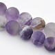 Mattierte runde natürlichen Amethyst Perlen Stränge G-E302-115-8mm-1