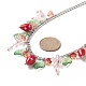 3 pièces 3 style fraise & cerise & citron & feuille résine & verre pendentif colliers ensemble NJEW-TA00069-3
