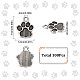 Sunnyclue 100 pz zampa di cane stampa le impostazioni dello smalto del pendente della lega di stile tibetano FIND-SC0004-30-2