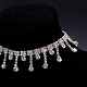 BENECREAT 2 Yards Tassel Glass Crystal Rhinestone Chains Bling Diamante Diamond Trim Ribbon for Wedding Dress Decoration (Rhinestone: 4x3.5mm) FIND-BC0001-22-4