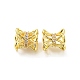 Brass Micro Pave Cubic Zirconia Spacer Beads KK-H452-21G-1