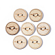 2-Hole Printed Wooden Buttons BUTT-T006-010-1