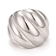 304 Stainless Steel Textured Chunky Ring RJEW-B040-19P-2