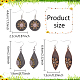 ANATTASOUL 3 Pairs 3 Style Alloy Lotus Flower Dangle Earrings for Women EJEW-AN0004-15-2