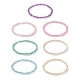 Set di braccialetti elastici con perline di semi di vetro color caramella da 7 pz 7 colori per le donne BJEW-JB09163-1