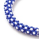 Bracelet en perles de verre au crochet BJEW-JB08083-05-4
