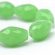 Teardrop Faceted Imitation Jade Glass Beads Strands GLAA-Q052-A01-4