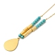 Larme d'émail avec collier pendentif en perles turquoise synthétiques NJEW-M202-01G-3