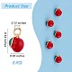 5 pièces pomme pendentif à breloques émail fruit breloquese mignon rouge pomme pendentif pour bijoux porte-clés boucle d'oreille fabrication artisanat JX380A-2