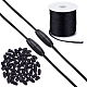 SUNNYCLUE 30Sets Black 23M Rattail Satin Cord Nylon Silky Lanyard Cords with Clasp Plastic Breakaway Safety Clasps Bulkle for Necklaces Bracelets Keychains Lanyards jewellery Making DIY Crafts LW-SC0001-02A-1