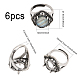 Chgcraft 6 piezas fornituras de anillo de dedo de aleación ajustable FIND-CA0007-36-2