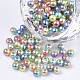 Cuentas de perlas de imitación de plástico ABS del arco iris OACR-Q174-5mm-07-1