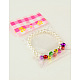 Fashion Imitation Acrylic Pearl Stretchy Bracelets for Kids X-BJEW-JB01056-01-3