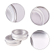BENECREAT 25PCS 60ml Aluminum Tin Jars Round Aluminum Tin Cans Cosmetic Containers with Clear Window Screw Lids for DIY Crafts Candle Cream Makeup-Platinum CON-BC0005-44-4
