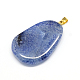 Dyed Natural Agate Pendants with Golden Tone Brass Findings G-R275-26-2