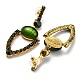 Green Glass Dangle Stud Earrings EJEW-F323-02A-2