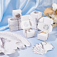 Fingerinspire 26 juego de cajas de papel de cartón plegables con ventana transparente cajas de presentación con patrón de mármol de 1.7x1.6x1 pulgadas rectángulo blanco pequeñas cajas de embalaje de regalo para anillo pulsera embalaje de collar CON-WH0094-17-4
