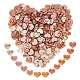 Superfindings 4 stili cuore con cabochon in legno di amore e parola WOOD-FH0001-90-1