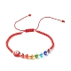 Bracelet de perles tressées au chalumeau plat rond mauvais œil BJEW-JB07234-01-1
