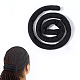 スパイラルロックヘアタイ  曲げられるポニーテール ホルダー  女性のためのボヘミアンスタイルのロングドレッドバンド  ブラック  660x14.5x7mm OHAR-B004-01H-1