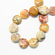 Gemma piatta e rotonda perline agata pazzo naturale pietra fili G-S110-05-2