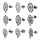 PandaHall 20pcs 10 Styles Flower Stud Earring Findings Hollow Flower Ear Post with Loop Earring Pad Base Posts DIY Earring Components Earring Backs for DIY Earring Jewelry Making STAS-PH0019-27P-1