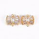 Brass Micro Pave Clear Cubic Zirconia Link Connectors ZIRC-S068-021-NF-1