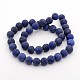 Teints lapis lazuli naturelles dépoli brins de perles rondes G-M272-15-8mm-2