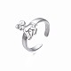 304 Stainless Steel 12 Constellations/Zodiac Signs Open Cuff Ring for Women RJEW-S405-156P-4