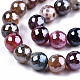 Electroplate Natural Agate Beads Strands G-T131-55-05-3