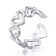 304 Stainless Steel Hollow Heart Cuff Rings RJEW-N038-124P-1