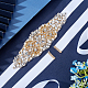 Craspire strass gürtel hochzeitskleid gürtel brautschärpe applique perlen perlen glitzern gürtel handgefertigte hochzeitszubehör für brautjungfernkleid abendkleid (weißes band + goldene Strasse) AJEW-CP0004-62C-5