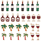 サニークルー42pcs7スタイルアロイエナメルペンダント  ワイングラスとボトルとココナッツの木  ミックスカラー  17~31x8~15x1~2.5mm  穴：1~1.6mm  6個/スタイル ENAM-SC0003-97-1