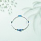 Mauvais œil en résine et bracelet extensible en perles acryliques pour femme BJEW-JB08609-2