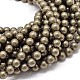 Natural Pyrite Beads Strands G-P075-54-10mm-1