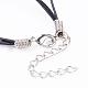 Cowhide Leather Cord Tiered Necklaces NJEW-JN01979-4