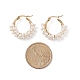 Shell Pearl Beaded Hoop Earrings EJEW-TA00173-4