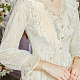 リーフポリエステル刺繍レースアップリケ  チャイナドレスの飾りアクセサリー  ドレス  ライトゴールデンロッドイエロー  342x125x3mm  1ペア/ボックス DIY-FG0003-90B-5