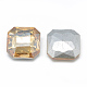 Cabujones de cristal con rhinestone RGLA-T033-10x10mm-09-2