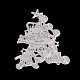 挨拶フレーム炭素鋼切断型ステンシル  DIYスクラップブッキング/フォトアルバム用  装飾的なエンボス印刷紙のカード  メリークリスマス＆ハッピーニューイヤー  つや消しプラチナ  10.6x8.2cm DIY-F036-04-3
